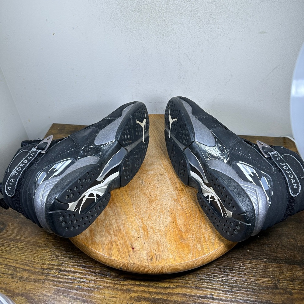 Air Jordan 8 VIII Retro Black Metallic Silver Men's Shoes Size 8.5 305381-003 - Picture 6 of 8